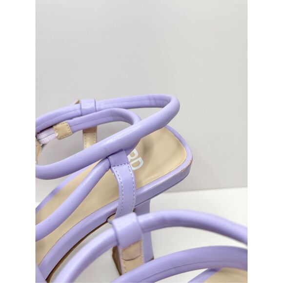 BP Sandals Size 5.5 Lilac Wraparound Square Toe High Heels - Picture 5 of 11
